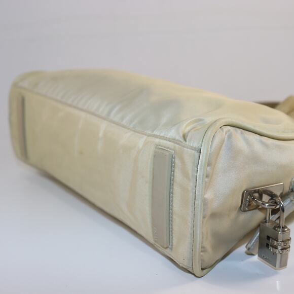 Prada Tessuto Nylon Satchel Beige Shoulder Bag with Lock - Picture 5 of 11